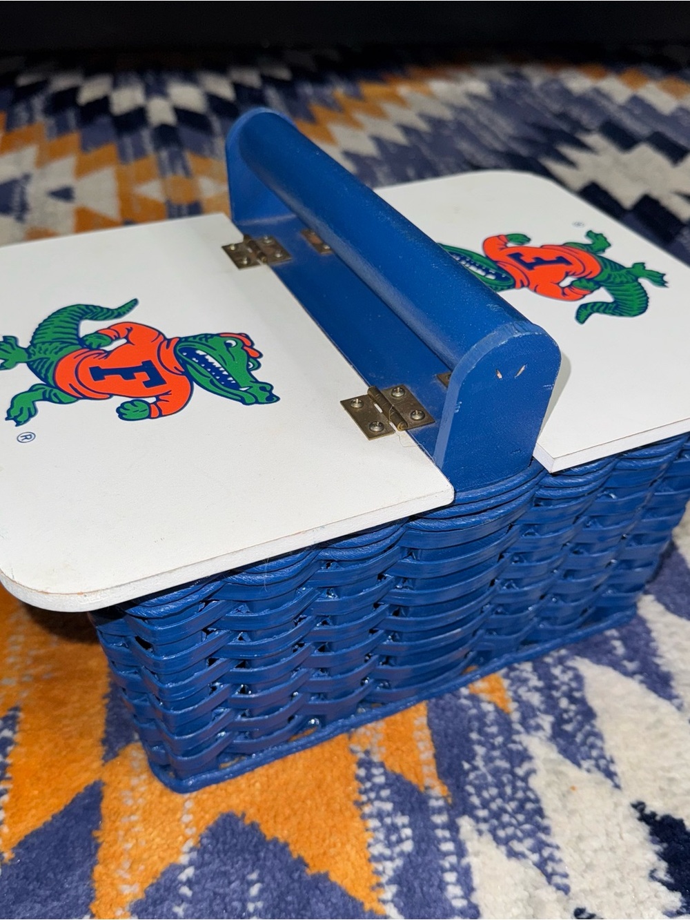 VTG FLORIDA GATORS Picnic Basket University of Florida storage decor